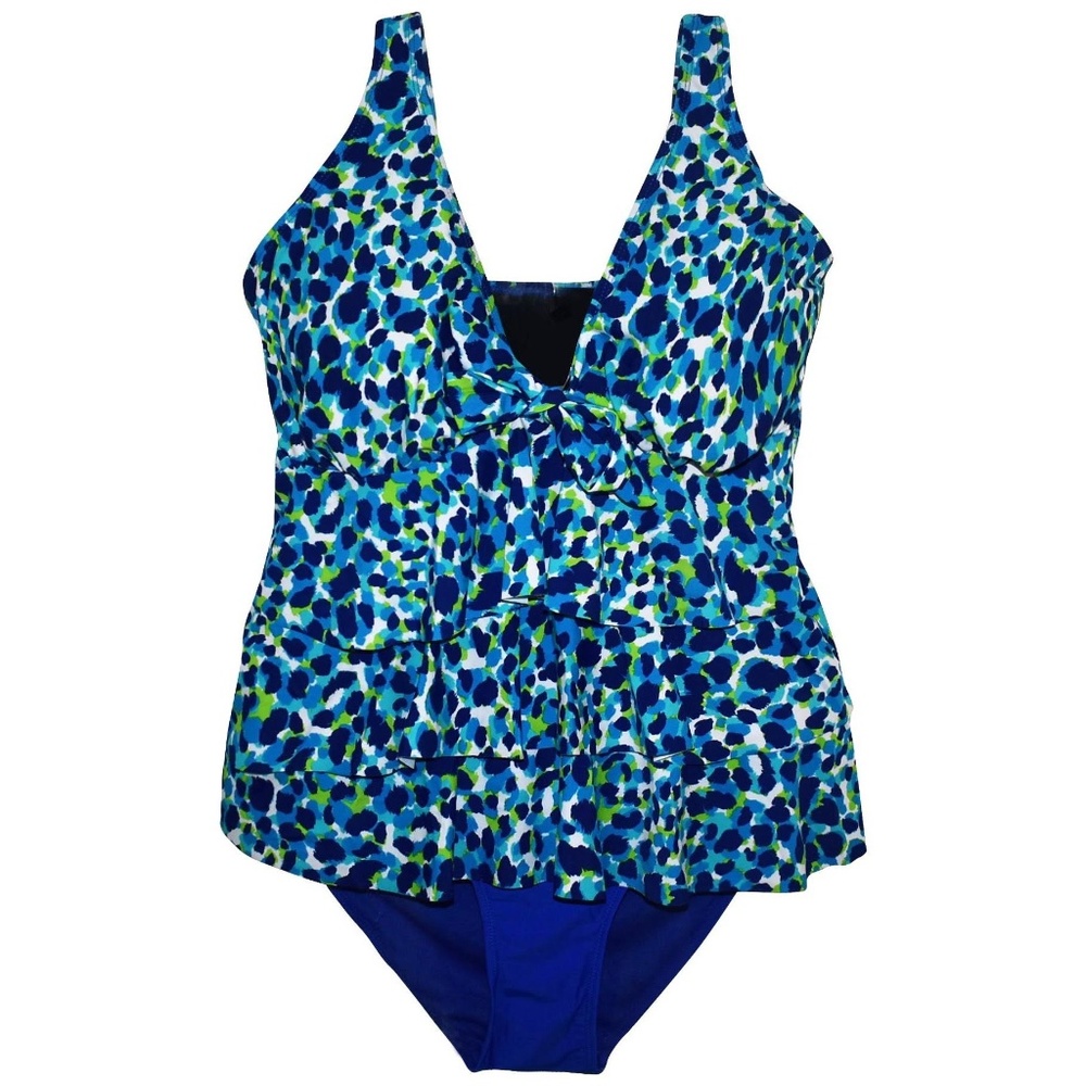 NWT Simply Fit Plus Size Tankini Bikini Swimsuit Set 2 Piece 16 18 20